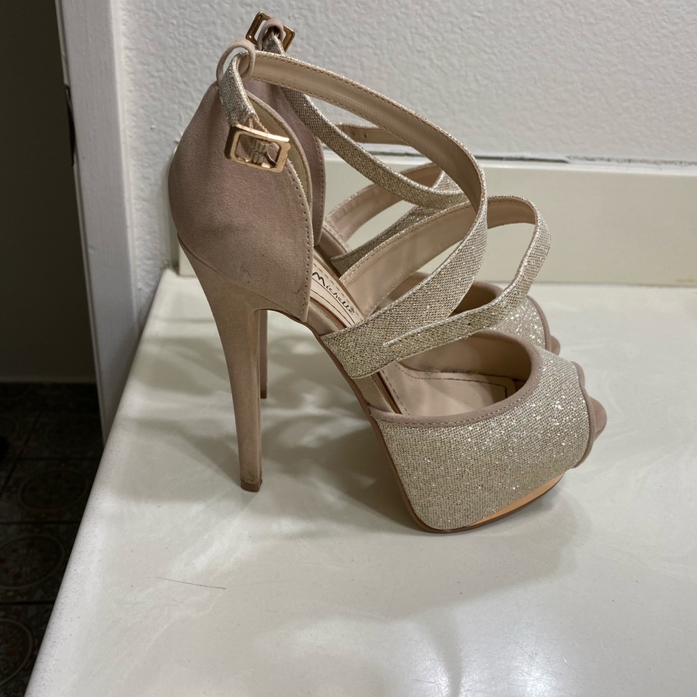 Gold sandal style platform heels